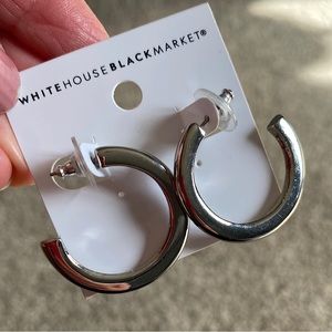 🎉NWT White House Black Market Hoop Earrings, Silver
